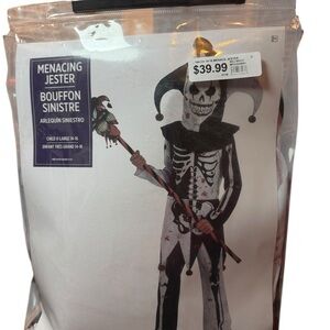 Menacing Jester Skeleton Costume for Kids XL 14-16